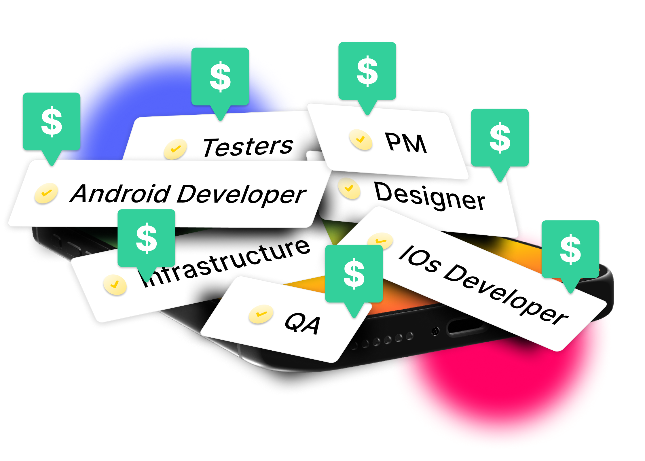 High mobile app development costs with developer salaries and infrastructure expenses